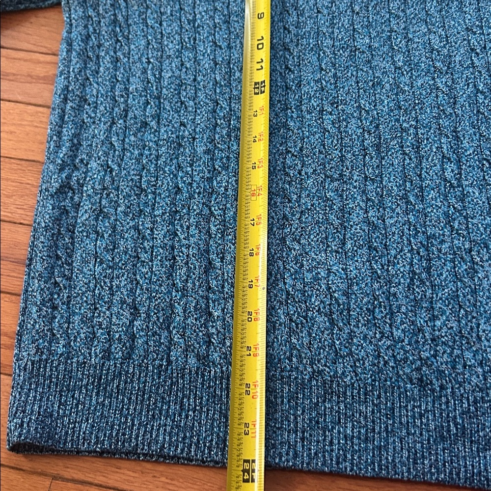 Kim Rogers Blue Marbled Cable Knit Cotton Sweater XL - Picture 7 of 7